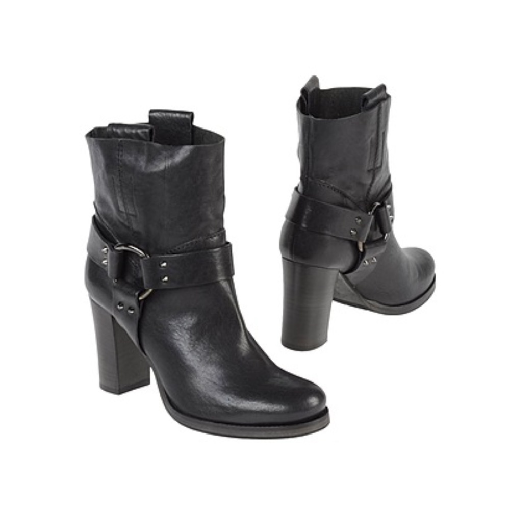 DEIMILLE Black Leather Motorcycle Boots SZ IT 41 Made in Italy